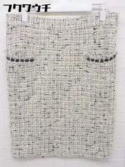 ◇ emanuel ungaro イタリア製 バックジップ 膝丈 タイト スカート サイズ36 アイボリー ブラック レディース  【中古】 【1112170010365】