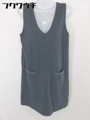 ◇ any SiS Vネック ビジュー ノースリーブ ミニ ニット ジャンパースカート サイズ 1 ダークグレー レディース  【中古】 【1112200003756】