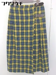 ◇ SM2 サマンサ モスモスモス チェック ロング ラップ 巻き スカート サイズF イエロー系 レディース  【中古】 【1112200003695】