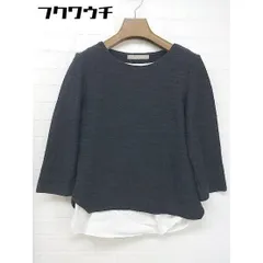 ◇ A day in the life UNITED ARROWS ユナイテッドアローズ 七分袖 ブラウス カットソー ネイビー系 レディース  【中古】 【1112210016777】