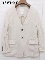 ◇ ◎ BABYLONE バビロン リネン混 長袖 ノーカラー ジャケット アイボリー レディース  【中古】 【1112230001807】のサムネイル