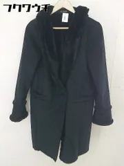 ◇ buona giornata パイピング 裏シャギー フード付き 長袖 コート サイズ7 ブラック レディース  【中古】 【1112230006406】