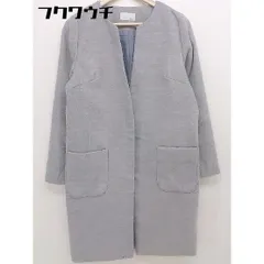 ◇ index インデックス 長袖 ノーカラーコート サイズ L グレー レディース  【1112270001119】