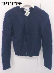 ◇ PLST プラステ 長袖 ノーカラー カーディガン サイズ2 ネイビー レディース  【中古】 【1112280001604】