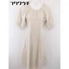 ◇ GRL グレイル リネン混 オープンバック 五分袖 ロング ワンピース サイズS アイボリー レディース  【中古】 【1112290005395】