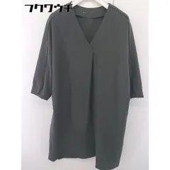 ◇ Spick and Span Noble Vネック 長袖 膝丈 ワンピース チャコールグレー レディース  【中古】 【1112290004879】