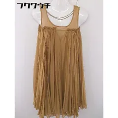 ◇ Abahouse Devinette アバハウス ドゥヴィネット ノースリーブ 膝丈 プリーツ ワンピース キャメル レディース  【中古】 【1112290003346】のサムネイル