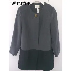■ grove グローブ 切替 長袖 ノーカラー コート サイズM グレー レディース  【中古】 【1112290006224】