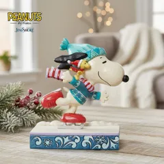 スヌーピー&ウッドストック スケーティング 16cm クリスマス | ジムショア ピーナッツ グッズ フィギュア 人形 置物 彫刻 Jim Shore 正規輸入品