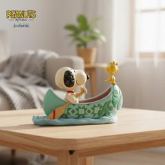 Snoopy & Woodstock in a Canoe, 10.3cm | Jim Shore Peanuts Merchandise, Figure, Figurine, Sculpture, Officially Imported by Jim Shore