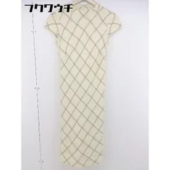 ◇ ROPE ロペ チェック 半袖 膝丈 タイト ワンピース サイズ 9AT イエロー マルチ レディース  【中古】 【1201070001464】