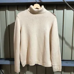 1360 LAULEN RALPH LAUREN タートルネックセーター ベージュ XL ローレンラルフローレン ニット コットン ワンポイント 刺繍ロゴ 古着卸 アメリカ仕入
