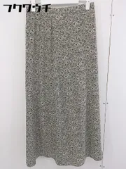 ◇ NATURAL BEAUTY BASIC 花柄 ロング フレア スカート サイズM グレー ベージュ系 マルチ レディース  【中古】 【1201100001853】