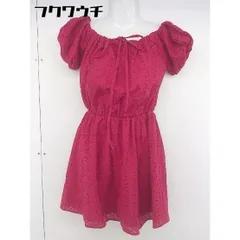 ◇ ◎ ●美品● rienda リエンダ タグ付き 刺繍 オフショル 半袖 ミニ チュニック ワンピース サイズ S レッド レディース  【中古】 【1201110003854】
