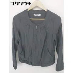 ◇ NATURAL BEAUTY BASIC ジップアップ 長袖 ノーカラー ブルゾン サイズ L ダークグレー レディース  【中古】 【1201120005015】