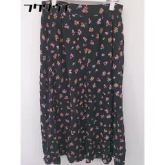 ◇ ◎ GESTUZ ゲタス Spick & Span 花柄 ボタン ロング フレア スカート サイズ36 ブラック ピンク イエロー系 レディース  【中古】 【1202040000876】