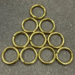 10点セット 真鍮製 丸カンリング 直径15mm キーホルダーパーツ