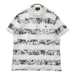 サイズ：6 PEARLY GATES パーリーゲイツ  半袖ポロシャツ ロゴ刺繍 花 総柄 ホワイト系 [240101588434] ゴルフウェア メンズ ストスト