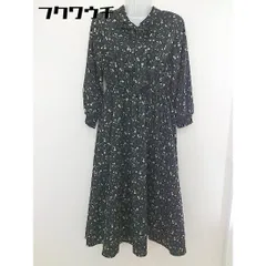 ◇ M.deux 総柄 長袖 膝下丈 ワンピース サイズM ブラック レディース  【中古】 【1202240000737】