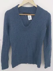 ◇ Calvin Klein Jeans カルバン クライン ジーンズ Vネック 長袖 ニット セーター サイズ S ネイビー レディース  【中古】 【1203180004526】