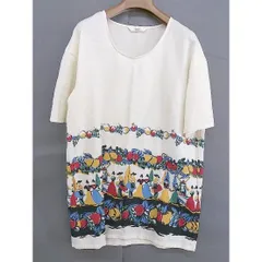 ◇ Another Edition アナザーエディション 半袖 ミニ チュニック ワンピース アイボリー系 マルチ レディース  【中古】 【1203210005493】