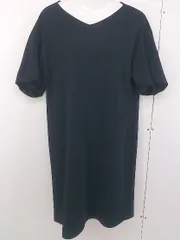 ◇ ◎ NATURAL BEAUTY ナチュラルビューティー ペチコート付き 半袖 膝丈 ワンピース サイズ38 ネイビー系 レディース  【1203210004922】のサムネイル