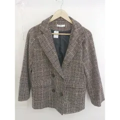 ◇ fifth フィフス チェック 長袖 ジャケット ブラウン レディース  【中古】 【1203210003598】