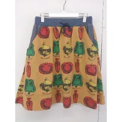 ◇ MANASTASH マナスタッシュ 総柄 膝丈 フレア スカート サイズM キャメル マルチ レディース  【中古】 【1203210003581】