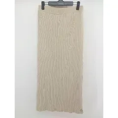 ◇ FREAK'S STORE ウエストゴム ラップ風 リブニット ロング ナロー スカート サイズF アイボリー レディース  【中古】 【1203220006817】