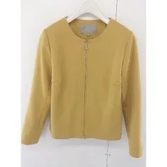 ◇ A day in the life UNITED ARROWS ノーカラー 長袖 ジャケット サイズ36 マスタード レディース  【1203220005155】