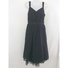 ◇ 31 Sons de mode 水玉 サイドジップ チュール 膝下丈 キャミソールワンピース サイズ 36 ブラック ホワイト レディース  【中古】 【1203240002745】