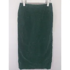 ◇ URBAN RESEARCH DOORS バックスリット ロング タイト コーデュロイ スカート サイズ 38 グリーン レディース  【中古】 【1203250004722】