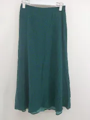 ◇ Spick & Span 総柄 サイドジップ ロング フレア スカート サイズ 36 グリーン ネイビー レディース  【中古】 【1203310007069】