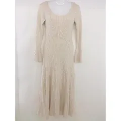 ◇ ◎ one after another NICE CLAUP 長袖 膝下丈 ニット ワンピース サイズF ベージュ系 レディース  【中古】 【1204010001449】