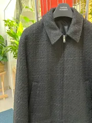 メンズ ブラック クロップド ツイード 感性 ジャケット