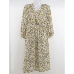 ◇ ehka sopo エヘカソポ 花柄 フラワー 長袖 ロング ワンピース サイズF ベージュ マルチ レディース  【中古】 【1204040003765】