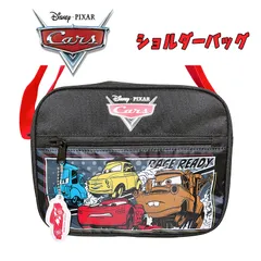 Disney PIXAR カーズ マックイーン 仲間 ショルダーバッグ スクールバック 反射チャーム ブラック 集合 キャラクター お弁当箱入れ 通園バック (D6251BK-3)