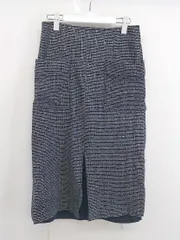 ◇ URBAN RESEARCH ROSSO フロントスリット 膝下丈 ナロー ニット スカート サイズ 38 ブラック ホワイト レディース  【中古】 【1204050001683】のサムネイル