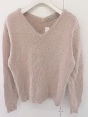 ◇ A day in the life UNITED ARROWS Vネック 長袖 ニット セーター ピンク レディース  【中古】 【1204110000724】