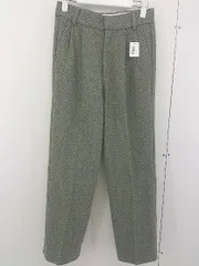 ◇ select MOCA セレクト モカ ウール混 チェック タック スラックスパンツ サイズS グリーン系 マルチ レディース  【中古】 【1204110008928】