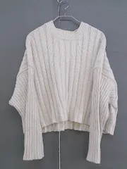 ◇ JEANASIS ジーナシス ショート丈 長袖 ニット セーター サイズF オフホワイト ラメ レディース  【中古】 【1204110008737】