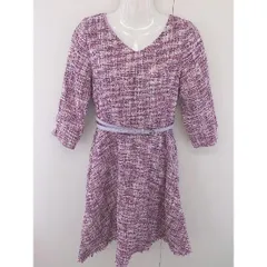 ◇ ◎ Fabulous Angela ファビュラスアンジェラ 総刺繍 Vネック 長袖 ミニ ワンピース サイズF パープル マルチ レディース  【中古】 【1204120000318】のサムネイル