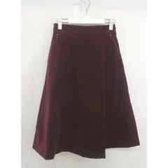 ◇ Feroux フェルゥ コーデュロイ 膝下丈 フレア スカート サイズ2 ボルドー レディース  【中古】 【1204120007768】のサムネイル