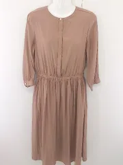 ◇ pink adobe ピンクアドベ 長袖 ロング ワンピース サイズM ブラウン系 レディース  【中古】 【1204190001260】