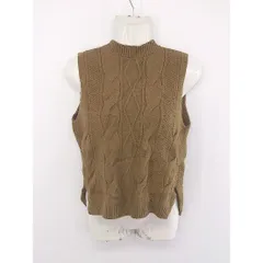 ◇ sosotto ソソット ケーブル編み ベスト ニット セーター カーキブラウン系 レディース  【中古】 【1204200004410】
