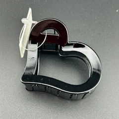 【新品】ヘアアクセサリー ヘアクリップ バンスクリップ ブラック カラー ハート シンプル◆