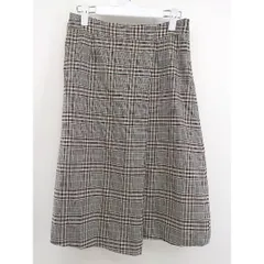 ◇ NEWYORKER ウール混 チェック 膝下丈 フレア スカート サイズ64-91 ベージュ ブラウン マルチ レディース  【中古】 【1204210006770】