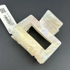 【新品】定価1800円 ヘアアクセサリー ヘアクリップ バンスクリップ ホワイト カラー スクエア シンプル◆