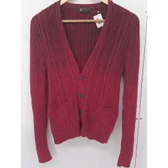 ◇ ◎ MK MICHEL KLEIN HOMME グラデーション コットン リブニット 長袖 カーディガン サイズ 46 レッド メンズ  【中古】 【1204250000547】