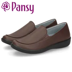 【ブラウン】スリッポン レディース シューズ きれいめ パンジー 靴 防水 晴雨兼用 軽量 仕事 通勤 普段履き EEE 3E 黒 Pansy 2324